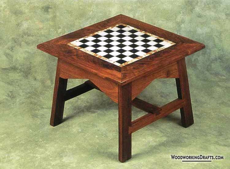 Chess Board Game Table Plans Blueprints 02 End Grain 00 Draft Design