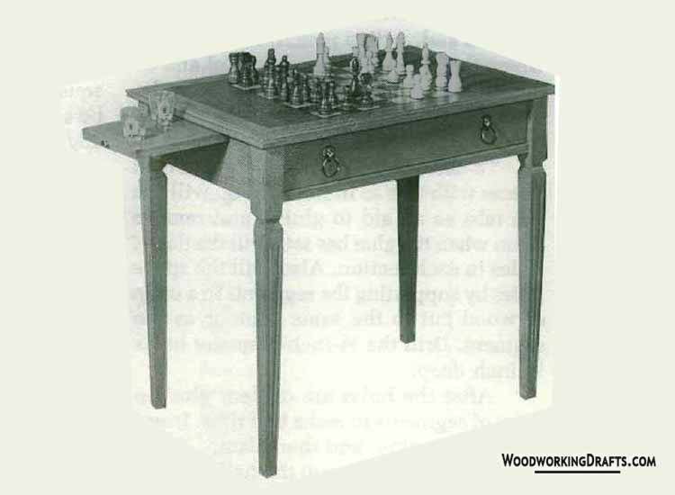 Chess Board Game Table Plans Blueprints 04 Drawer 00 Draft Design
