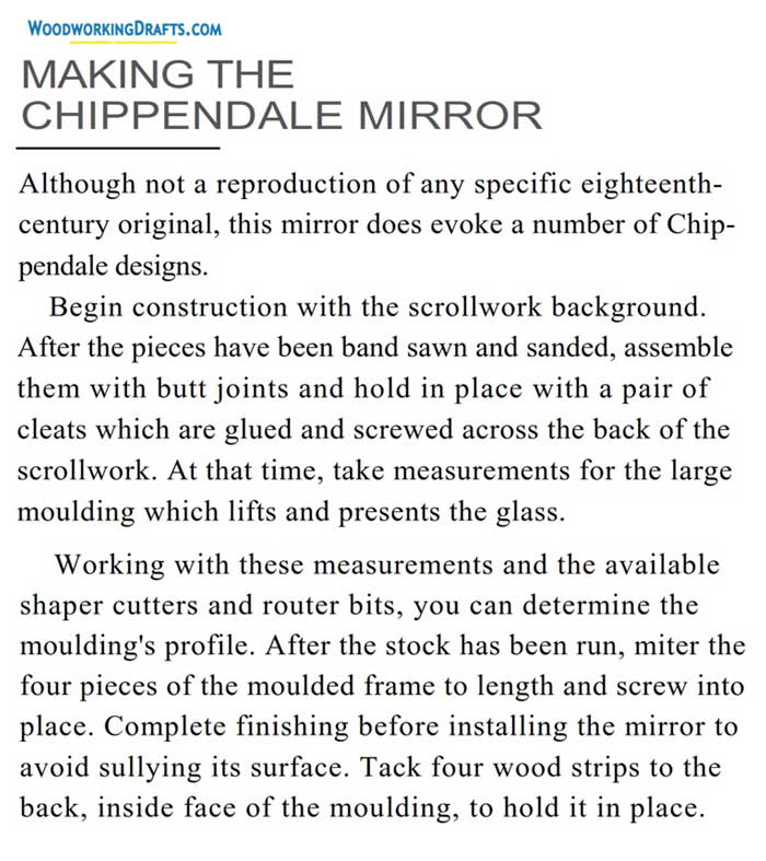 Chippendale Mirror Plans Blueprints 03 Descset Making Mirror