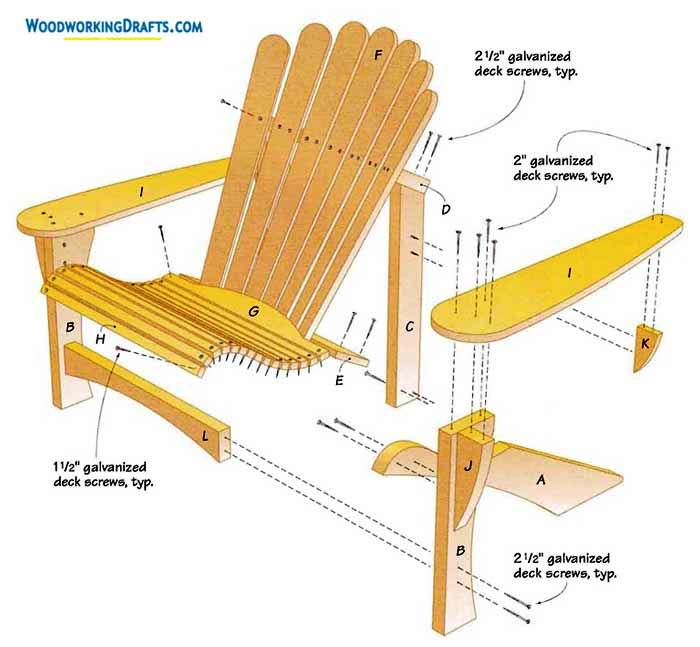 09 Diy Modern Adirondack Chair Plans Blueprints Layout