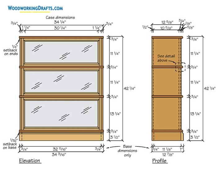 03 Stackable Barrister Bookcase Woodworking Plans Blueprints 