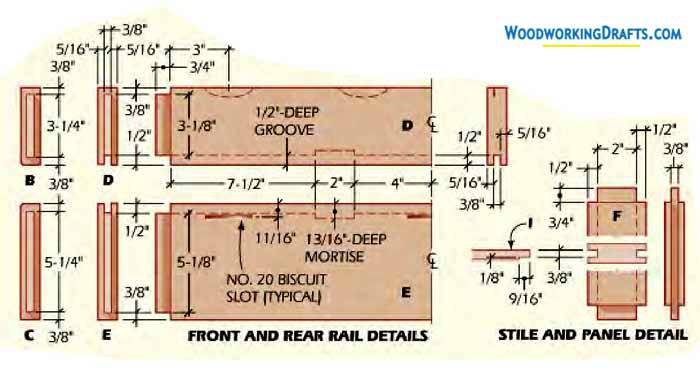 16 Diy Rustic Bookcase Plans Blueprints Rail Panel Details