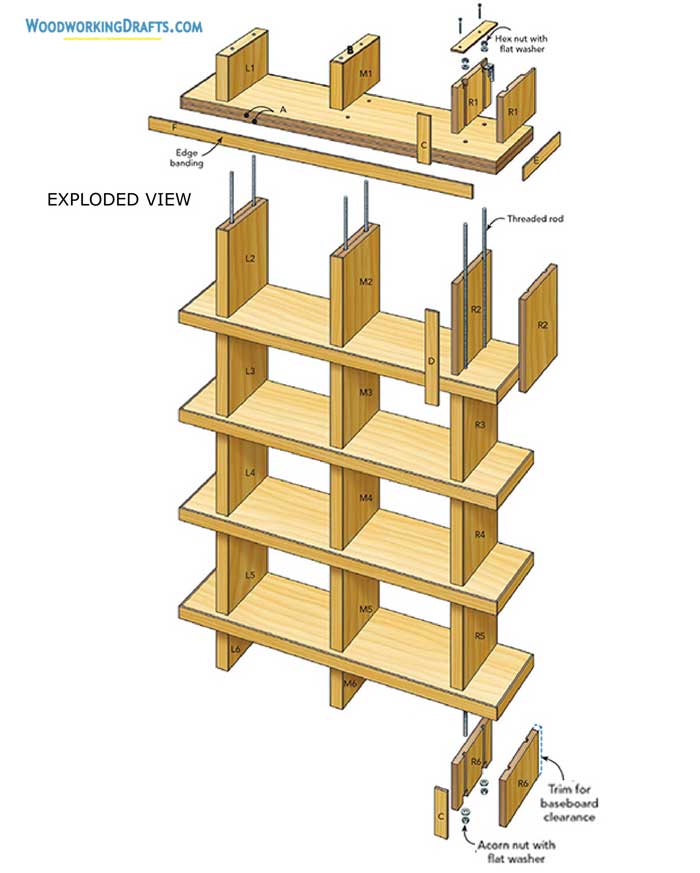 44 Simple Bookcase Plans Blueprints Structural Layout