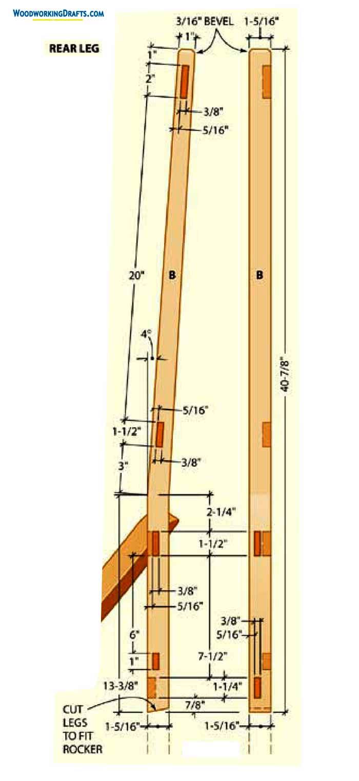 Diy Classic Rocking Chair Woodworking Plans Blueprints 04 Layoutset Rear Leg Design