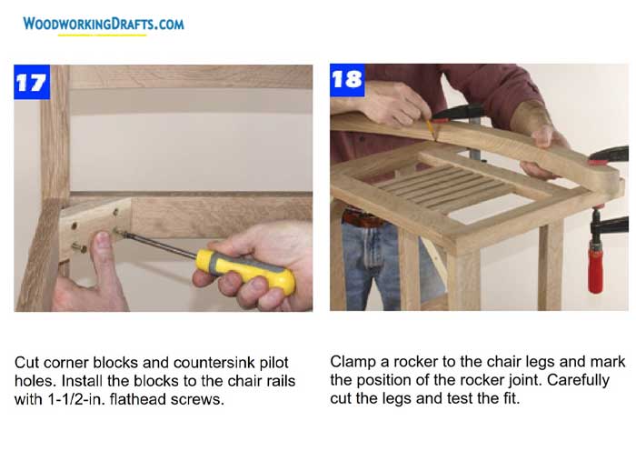 Diy Classic Rocking Chair Woodworking Plans Blueprints 18 Stepset Step 9 Corner Blocks