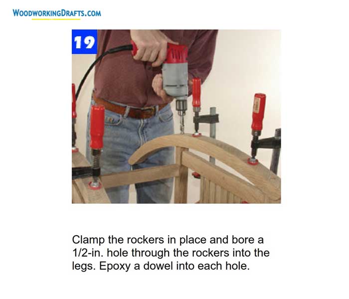 Diy Classic Rocking Chair Woodworking Plans Blueprints 19 Stepset Step 10 Clamp Rockers