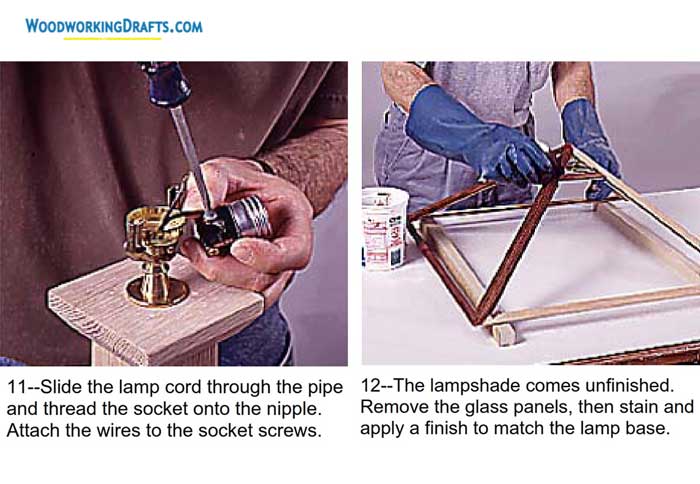 Diy Wooden Floor Lamp Plans Blueprints 12 Stepset Step 6 Lampshade