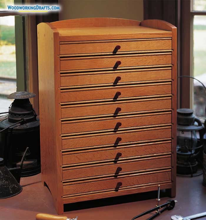 10 Wooden Ten Drawer Tool Chest Finished Design