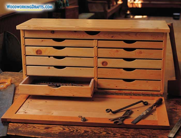 14 Wooden Multi Drawer Tool Chest Finished Design