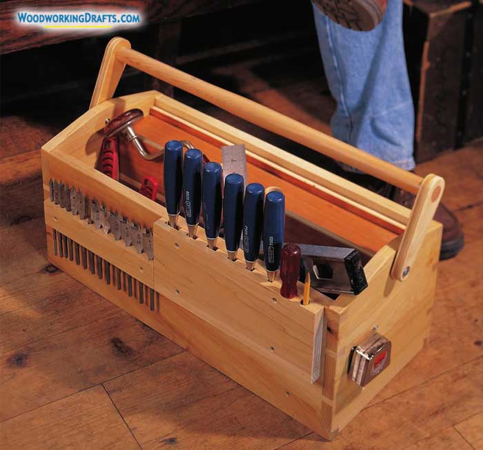 24 Carpenters Wooden Toolbox Finished Design