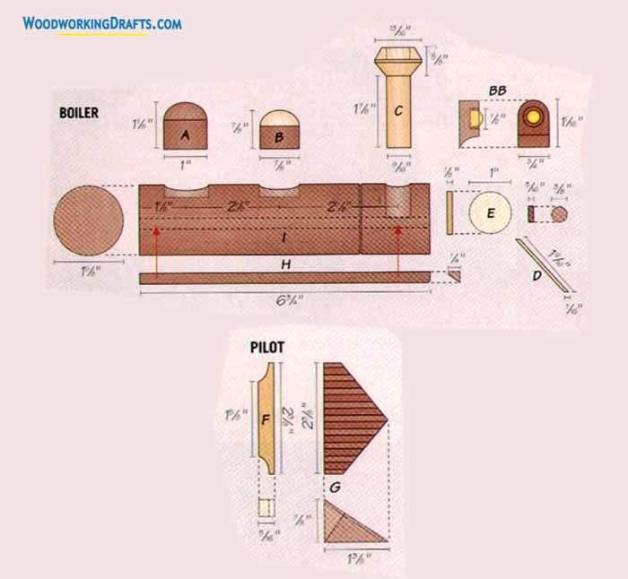 04 Wooden Toy Train Locomotive Boiler Plans Blueprints