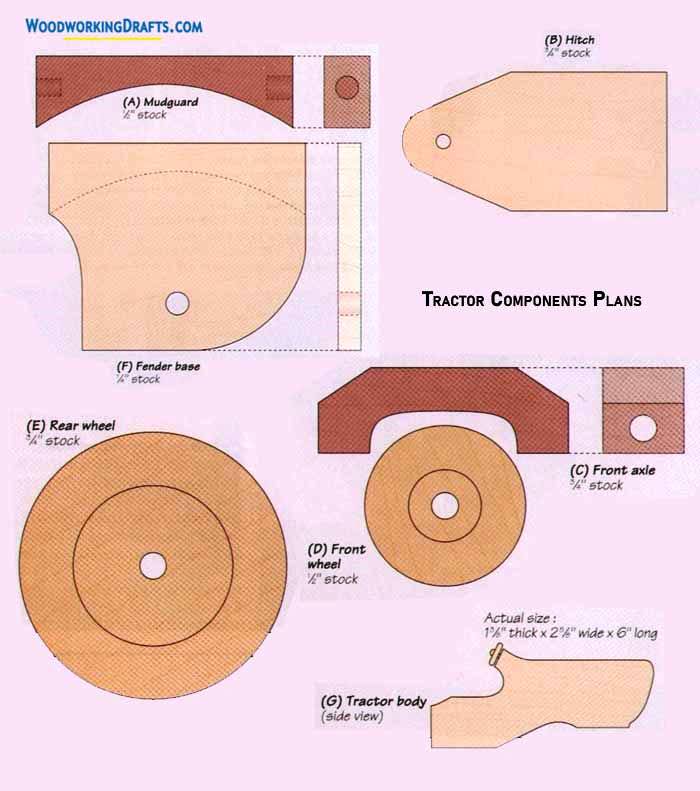 12 Wooden Toy Farm Tractor Plans Blueprints