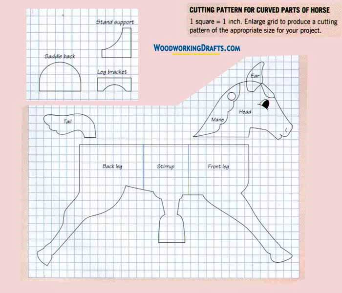 19 Wooden Mounted Toy Rocking Horse Plans Blueprints Cutting Patterns