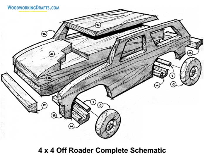 32 Diy Wooden Toy Off Road Truck Plans Blueprints Structure