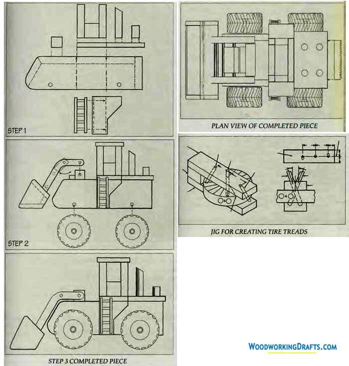 36 Wooden Toy Bulldozer Plans Blueprints