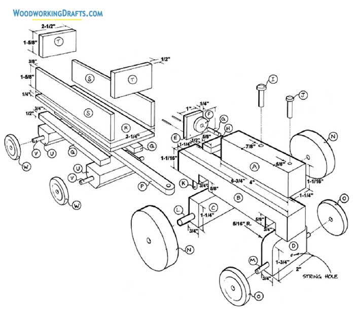 52 Wooden Toy Farm Tractor Plans Blueprints