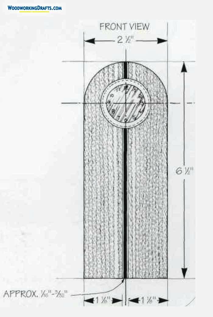 Mantle Clock Case Plans Blueprints 02 Front View