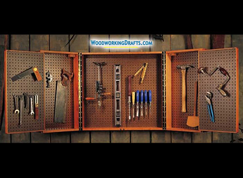 Pegboard Wall Hung Tool Cabinet Plans Blueprints
