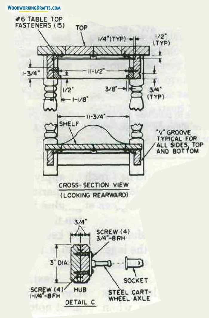 Vintage Wine Cart Plans Blueprints 04 Sectionset Cross Section