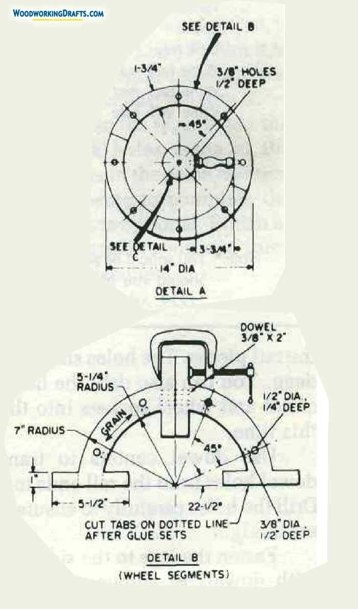 Vintage Wine Cart Plans Blueprints 05 Sectionset Wheel Segments