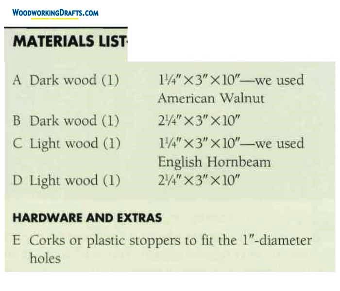 Wood Salt And Pepper Shaker Plans Blueprints 01 Materials List