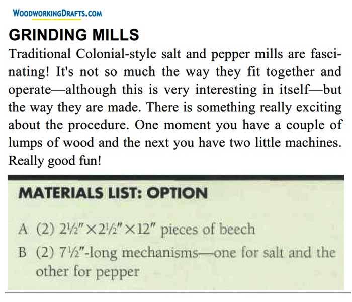 Wood Salt And Pepper Shaker Plans Blueprints 13 Stepset Step 8 Grinding Mill