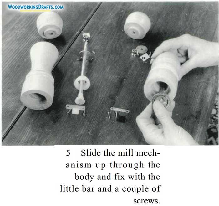 Wood Salt And Pepper Shaker Plans Blueprints 19 Stepset Step 14 Mill Mechanism