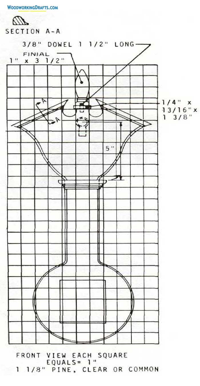Wooden Banjo Wall Clock Plans Blueprints 02 Layoutset Cutting Diagram