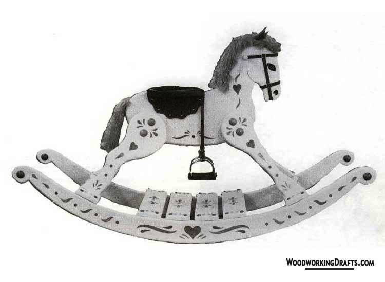 Wooden Toy Rocking Horse Plans Blueprints 00 Draft Design