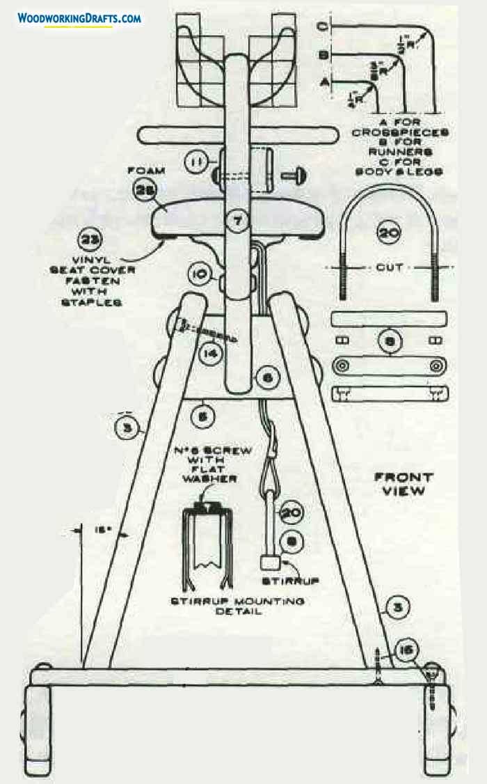 Wooden Toy Rocking Horse Plans Blueprints 05 Layoutset Stirrup Detail