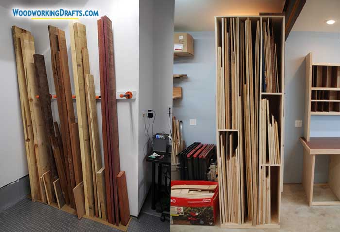 12 Vertical Lumber Storage Rack Organized