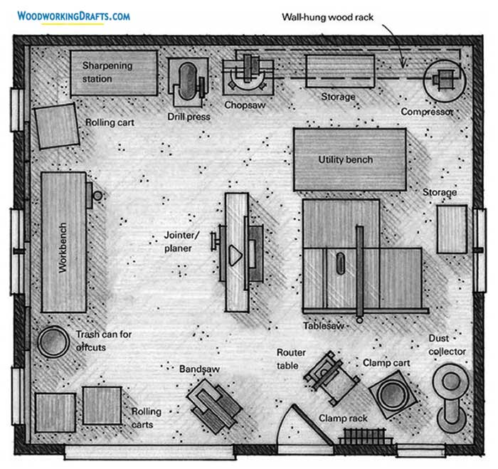 28 Garage Based Wood Shop Layout 1