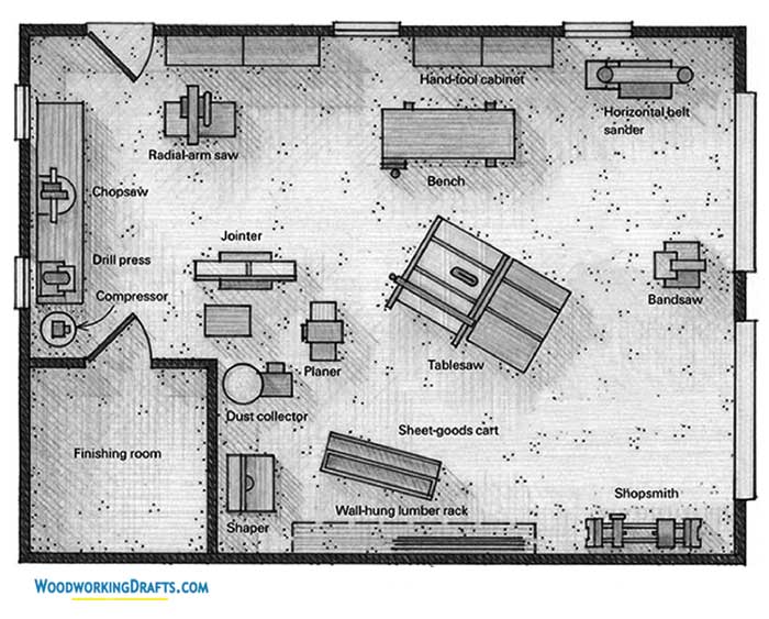 29 Garage Based Wood Shop Layout 2